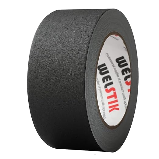 WELSTIK Black Gaffer Tape 2 Inches x 33 Yards, No Residue, Non-Reflective,Waterproof, Can be Torn by Hand, Gaffers Cloth Tape for Photography, Shooting Background Fixed