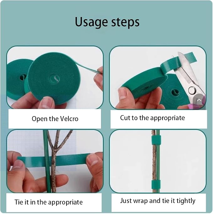 Green Plant Tape, Self-Adhesive Gardening Tape for Grafting, Tying & Supporting Plants, Waterproof Stretchable Bandage for Tomatoes, Trees, Cucumbers (143 Feet X1/3 Inch)
