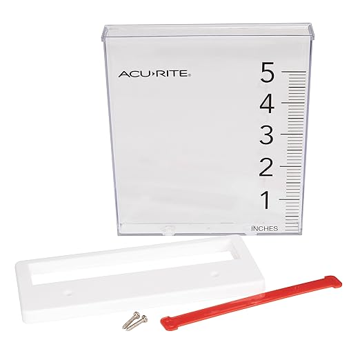 AcuRite Waterfall Rain Gauge with 5-inch Rainfall Capacity (00858W), Clear