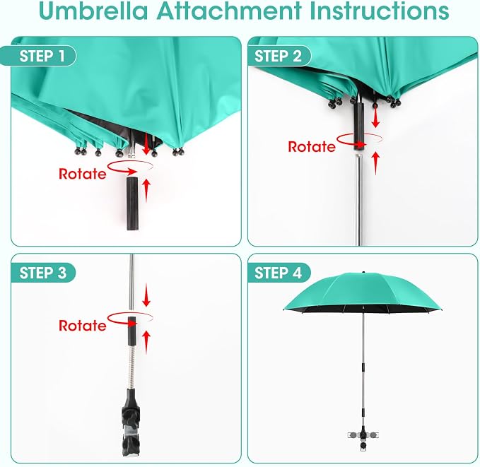 2-in-1 Garden Kneeler with Umbrella, Garden Kneeling Bench & Aqua Umbrella, Portable Garden Stool Loads Capacity 330lb and Garden Tools Bag with bottle holder, Gardening Gifts for Women,Men,Seniors