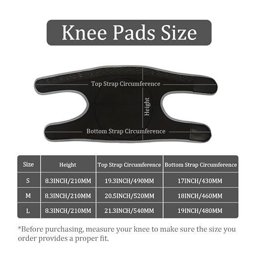 Knee Pads for Athletic Use,Gardening,Flooring - Thick EVA Foam Cushion, Non-Slip Silicone & Adjustable Straps (S/M/L), Breathable Unisex Garden Kneeling Pad with Extended Comfort