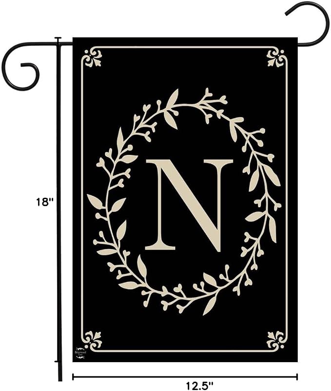 Briarwood Lane Classic Monogram Letter N Garden Flag