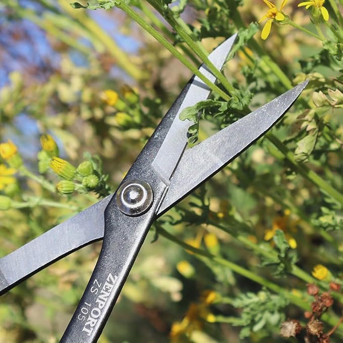 Zenport ZS105 Deluxe Garden Scissors, 6.5-Inch, 1.5 Inch Carbon Steel Blades, Red/White