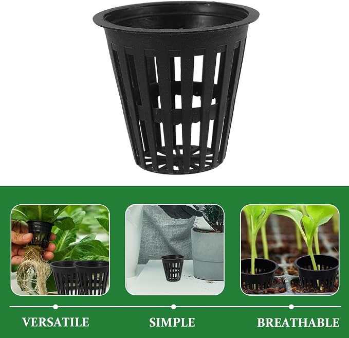 Toddmomy Hydroponic Grow Baskets 5-Pack 2.16X1.96X1.18In Slotted Mesh Net Cups for Seed Starting Root Aeration Indoor Outdoor Hydroponics Aquaponics Vegetable Orchid Plant Containers
