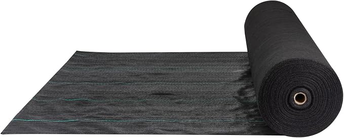 VEVOR Weed Barrier Landscape Fabric, Heavy Duty 5x250FT 5oz Woven Garden Fabric Weed Barrier, Weed Control Fabric Ground Cover, Geotextile Fabric, Weed Block Gardening Mat, Driveway Fabric Landscaping