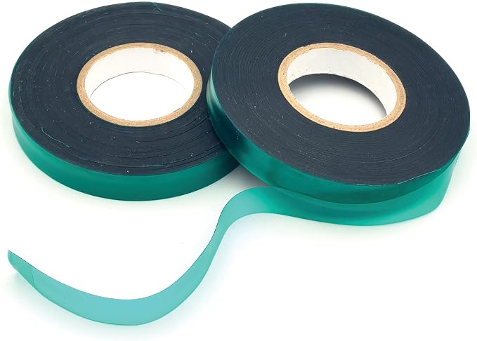 24 Rolls 150 Feet Stretch Tie Tape 0.5 Inch Garden Tie Tape Thick Plant Ribbon Garden Green Vinyl Stake for Indoor Outdoor Patio Plant Use