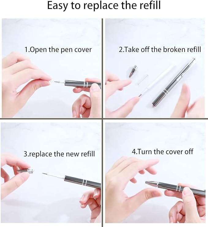 6 Pieces Weeding Pen Tool Refills for Touch Screen Series Weeding Pen Replace Air Release Tool Fine Point Pin Pen Refill Lead Cartridge Replacement Craft Vinyl Accessories(Replaced Refills, 6)