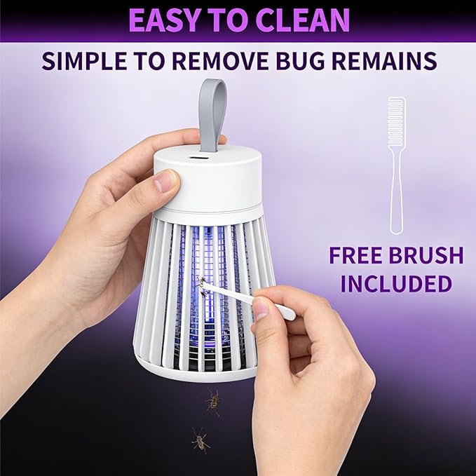Bug Zapper Outdoor and Indoor Rechargeable 2 in 1 Wireless Mosquito Killer Lamp 1200mAh Electric Trap Ideal Bug Zapper Indoor for Patio, Home, Backyard, Yard, Garden, Campsite