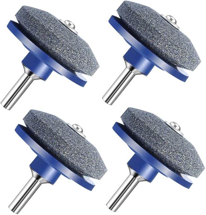 4 Pack Lawn Mover Blade Sharpener, Lawnmower Sharpener Garden Tools Drill Grinding Tool