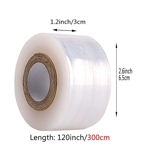 Grafting Tape, Plant Repair Budding Tape, Garden Nursery Moisture Barrier Stretchable Film, Grafting Tape for Fruit Trees, for Fruit, Floral and Tree, 492FT * 5Pack (3)