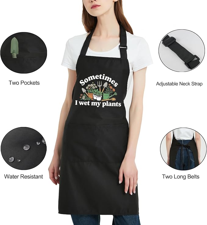 Funny Gardening Apron for Women with Pockets, Garden Gifts for Gardener Plant Lover Mom Grandma Birthday