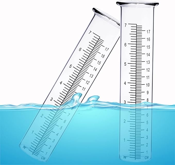 BIUWING 7 inch Rain Gauge Replacement Tube Glass for Yard Garden and Outdoor Home, with Tube Brush, Best Rated,2 Packs