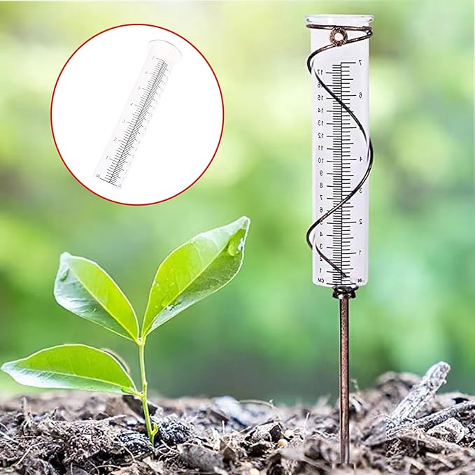 2 Pcs Rain Gauge Replacement Tube 7" Water Gauge for Rain Plastic Rainfall Meter Tube for Outdoor Garden Yard Home