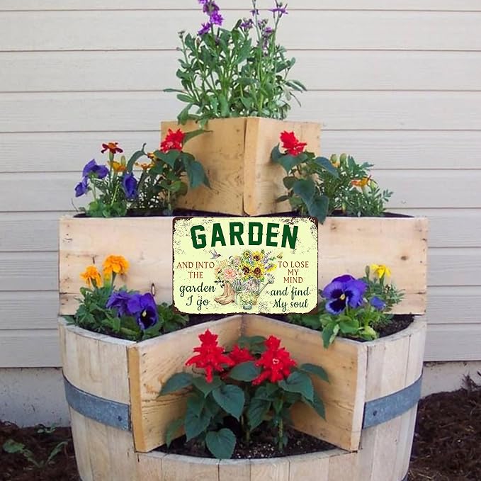 Metal Garden Decor - Unique Gardening Gifts for Women, Funny Garden Signs for Outdoor, Patio, Yard Decoration, 12" x 8" - Perfect Housewarming Gift for Mothers, Grandmas, and Plant Lovers