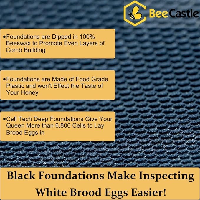 BeeCastle 10 Frame Langstroth Bee Hive Coated with 100% Beeswax Includes Beehive Frames and Waxed Foundations (2 Deep Boxes & 2 Medium Boxes)
