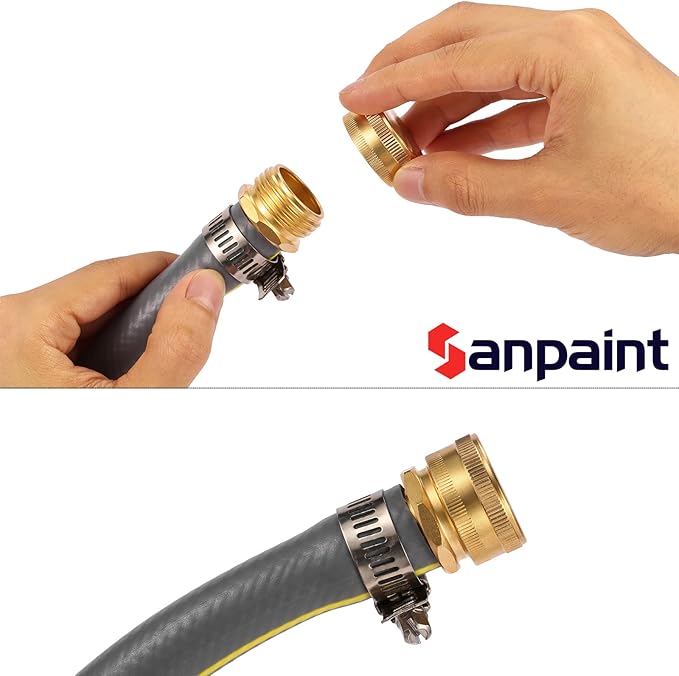 2 Pack 3/4" Brass Garden Hose End Caps with Washers