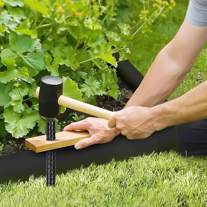 Gbekery 16 Inches Rebar Stakes(24pcs) Heavy Duty Straight Metal Ground Anchors with Chisel Point Ends for Timber,Concrete,Plant Support,Camping Tents,3/8 Inch Thickness Garden Stakes,Black