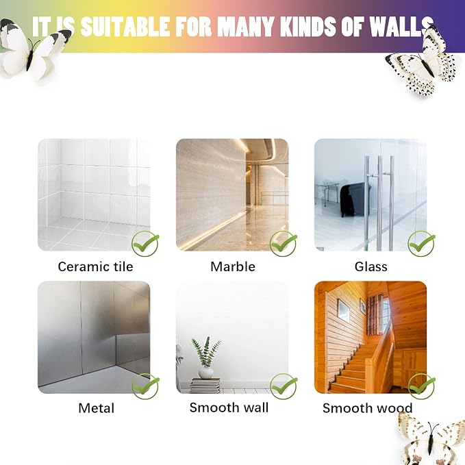 SAOROPEB 3D Butterfly Wall Decor, 24 Pcs Double Layer Butterfly Decorations for Party Decorations Locker Decor Refrigerator Decal, Reusable (White)