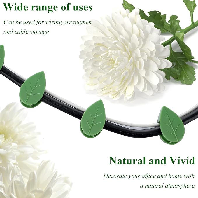 60PCS Plant Wall Clips with Self Adhesive Stickers - Leaf Shaped Vine Clips for Climbing Plants, Invisible Plant Support for Pothos Ivy Creeper, Indoor Outdoor
