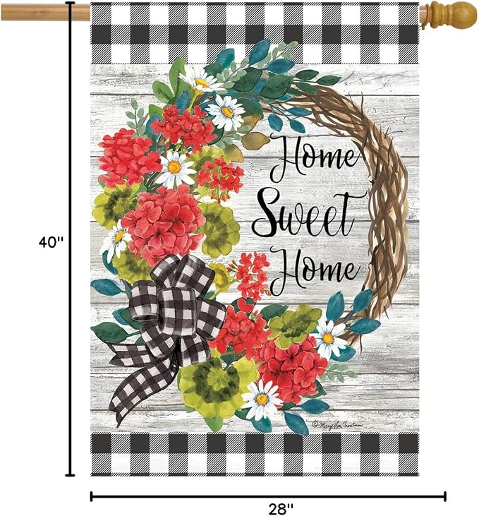 Briarwood Lane Geranium Wreath Summer House Flag