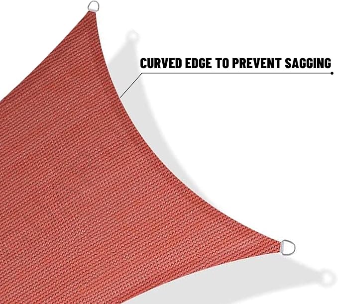 SUNNY GUARD Sun Shade Sail 13' x 16.5' Rectangle Terra Red UV Block Sunshade for Backyard Yard Deck Patio Garden Outdoor Activities and Facility(We Make Custom Size)