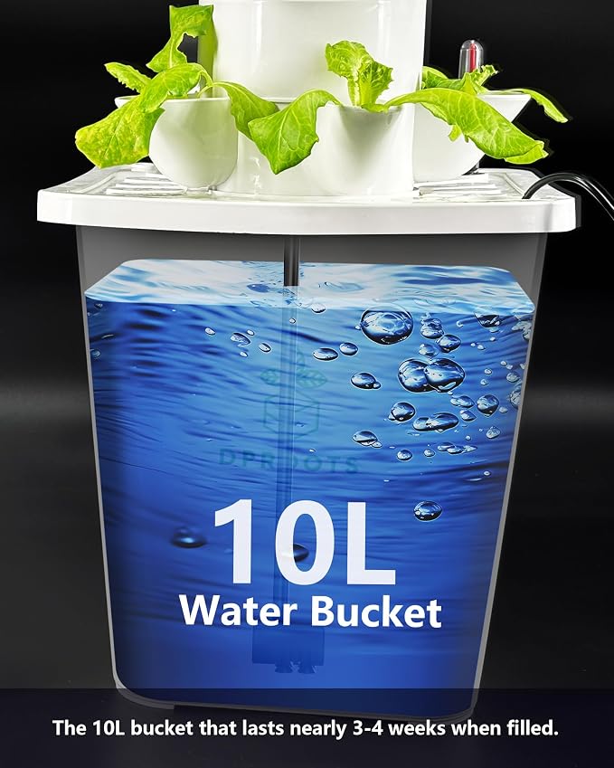 Hydroponic Tower Growing System, 30 Pods Vertical Indoor Garden | 360° Full-Spectrum Lights, Automatic Water Circulation System, Suitable for Leafy Greens and Herbs