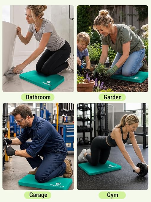 WORKPRO Extra Thick Kneeling Pad, Soft NBR Foam Cushioning for Knee, Large Foam Kneeler Mat for Gardening, Bathing Baby, Exercise, Workout Supplies, 17.5 x 11 x 1.5 in, Robin's egg Blue