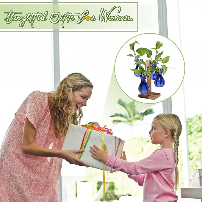 Plants Propagation Stations Bulb Glass Propagation Birthday Gift for Women Garden Plant Lovers - 4 Bulb