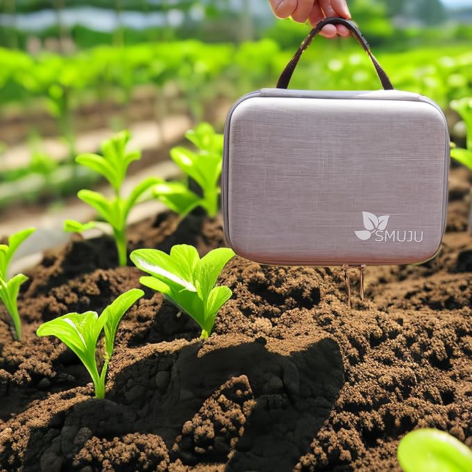 【40 Slots】 Seed Storage Organizer, Sturdy Seed Organizer Storage Box with Dual Zipper Bag and 42Pcs Label Stickers, Glass Seed Storage Container for Flower Vegetable Plants Garden Seeds Saving