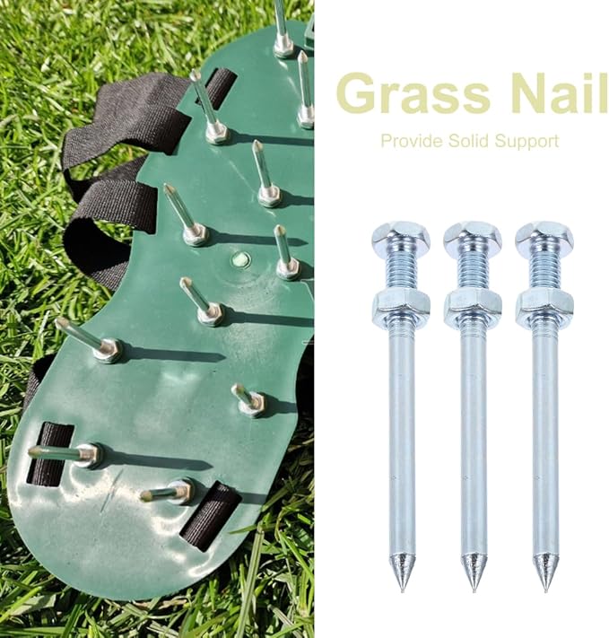 Toddmomy 10Pcs Lawn Aerator Spikes Replacement Pegs Heavy Duty Metal Aerator Shoe Pins for Garden Yard Lawn Care 2.75 Inch Spike Shoes for Soil Aeration