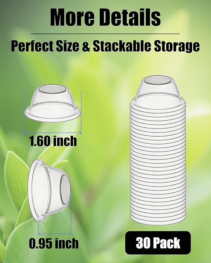 Grow Domes Compatible with Ahopegarden, Seed Pod Domes Replacement for InBloom, Growell Hydroponics Growing System, Humidity Dome for Seedling, iDOO, Rainpoint Hydroponic Indoor Herb Garden (30 Pack)