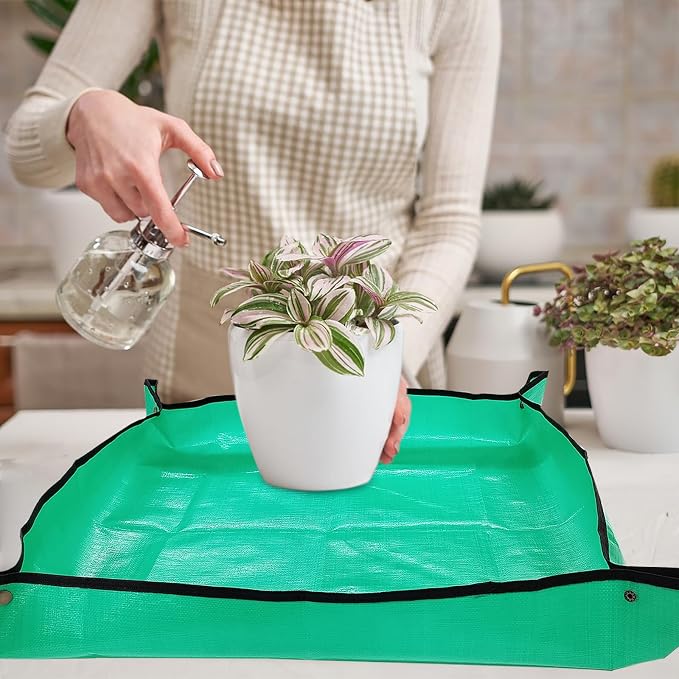FANTIAN Potting Mat for Indoor Plant Transplanting, 29.5" X29.5" Waterproof Repotting Mat, Foldable Soil Change Mat Gardening Planting Mat - Gifts for Plant Lovers