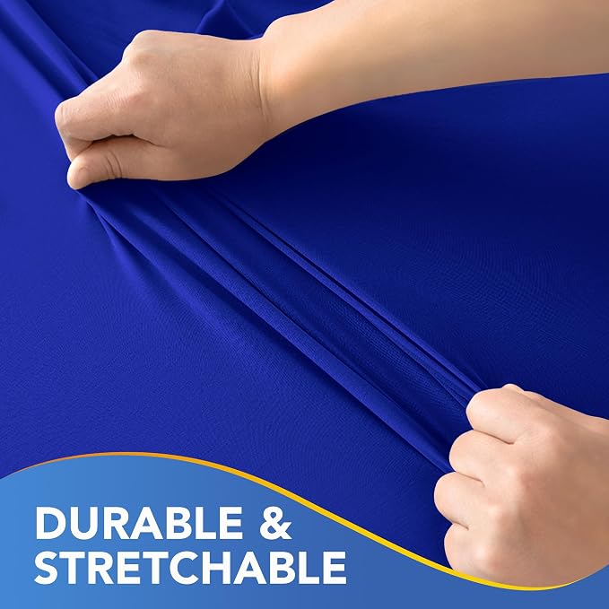 Spandex Table Cover for 6 Foot Rectangle Tables-4 Pack Royal Blue Outdoor Picnic Elastic Table Cover-Spandex Stretch Folding Table Cloths for Camping Dining Room Patio Kitchen Banquet Party
