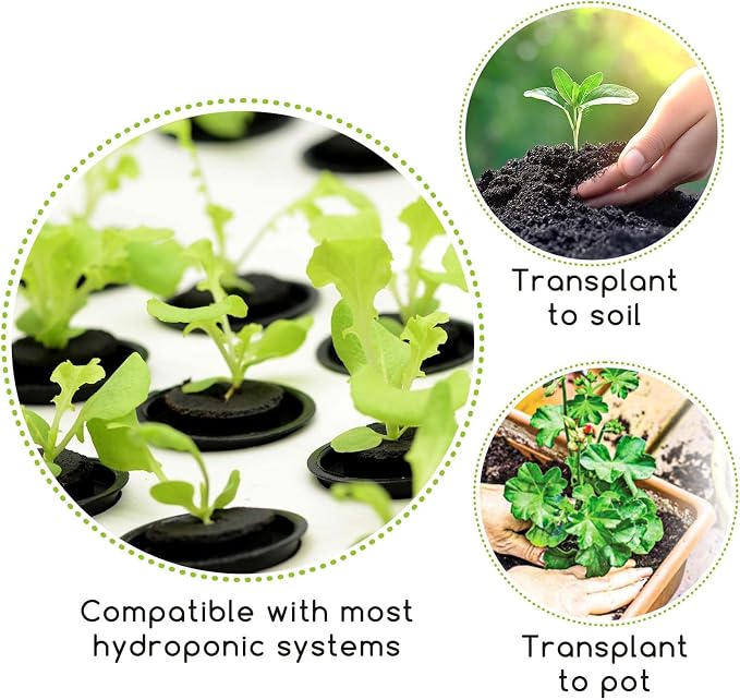 Grow Sponges 20 Pack, 1.5”W*2.16”H Seed Starting Pods Replacement Plugs Hydroponic Growing Medium Fit for 2" Net Cup Systems, Plant Growing Nursery Trays, Tower Garden, Deep Grow Baskets