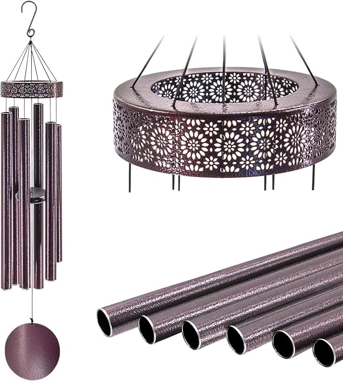 ASTARIN 48'' Wind Chimes for Outside Deep Tone - Large Windchimes with 6 Heavy Tubes, Memorial Wind Chimes Outdoor for Garden Hanging Décor,Sympathy Gifts,Bronze