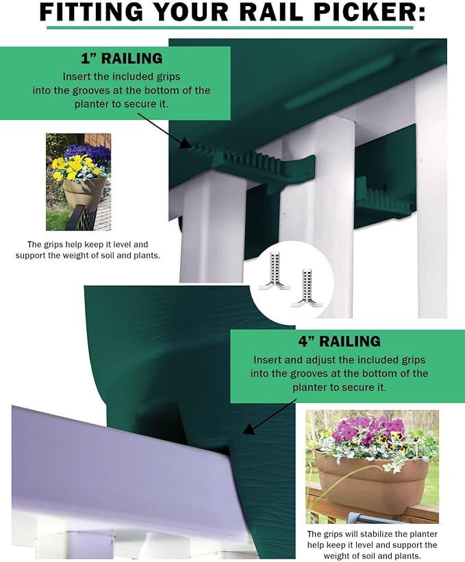 Emsco Group Bloomers Railing Planter with Drainage Holes- 24” W- Cobalt Blue