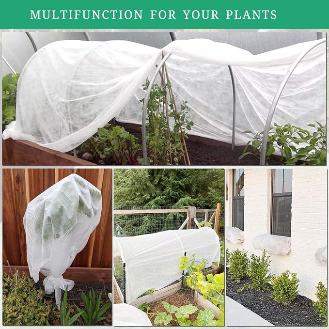 Plant Covers Freeze Protection with Ultra Fine Mesh Reusable Floating Row Cover for Plants Vegetables Flowers Fruits Frost Sun Protection 1.2oz/yd² (10x33ft)