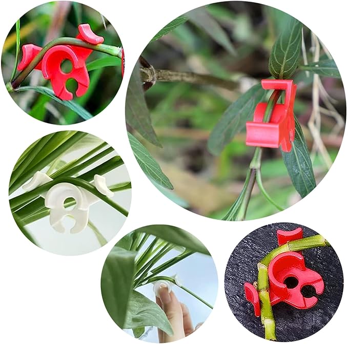 80 Pcs Low Stress Training Clips, 90 Degrees Plant Trainer, Bud Benders, Plant Stem Support Bender for Plants - White and Green