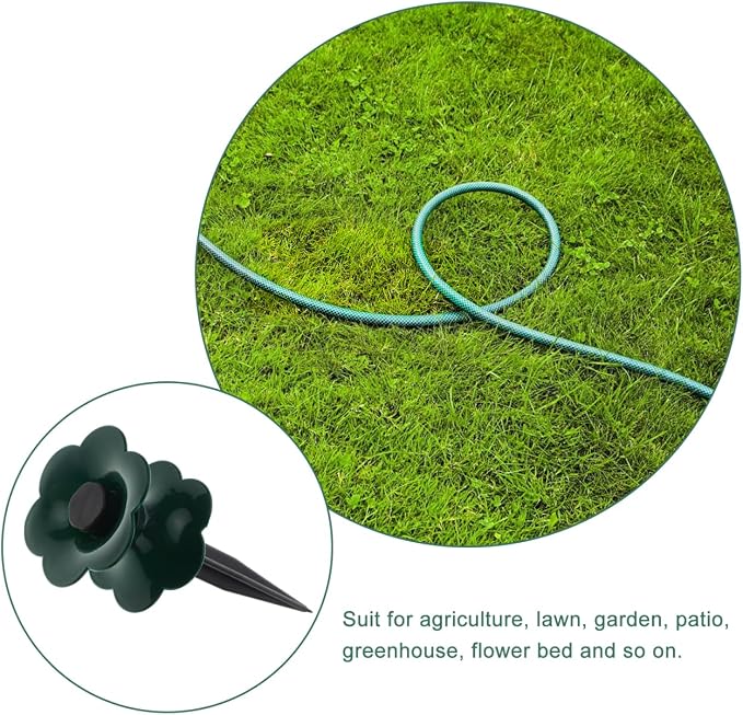 Kisangel Garden Hose Wheel with Guide Spikes 3-Pack 9.84In Watering Pipe Reel for Lawn Flower Bed Protection Directional Hose Guide for Patio Garden Irrigation