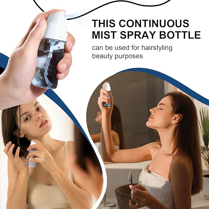 Yolaist 2 Pack 2oz/60ml Small Spray Bottle, Fine Mist TSA Travel Size Toiletries Sprayer – Refillable & Leak Proof Mini Empty Mister for Hair, Face Toner, Cleaning, Plants