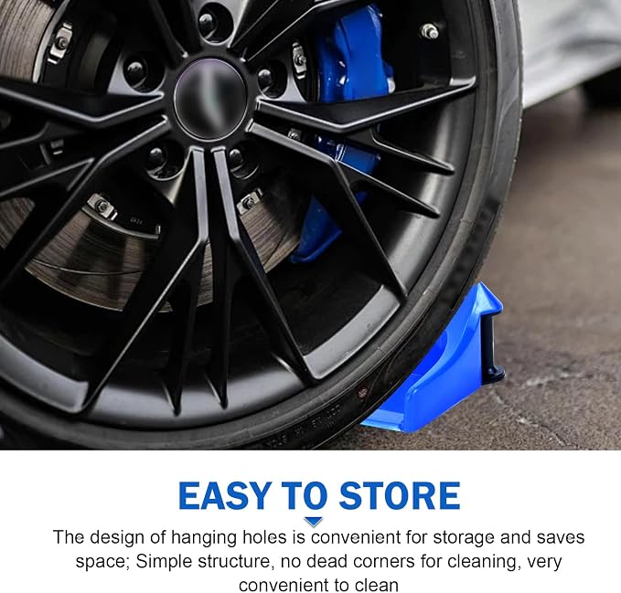 4 PCS Car Hose Guide, Plastic Car Tires Hose Guides Roller for Cars Washing, Anti-winding Car Wheel Rolling System Tool, Washing Detailing Accessories for Cars Motorcycle Truck (Blue)