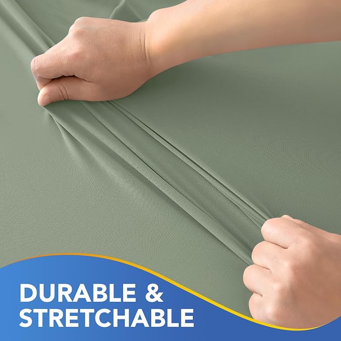 Fitted Tablecloth for 6 Foot Rectangle Tables-4 Pack Sage Elastic Outdoor Picnic Table Cover-Spandex Stretch Folding Table Cloths 6 ft for Camping Dining Room Patio Kitchen Banquet Party
