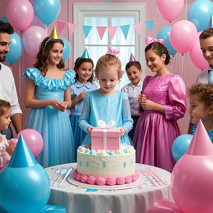 50 Pcs Pink and Blue Plastic Forks Heavy Duty Plastic Cutlery Sets 25 Pink Forks and 25 Blue Forks for Birthday Baby Shower Gender Reveal