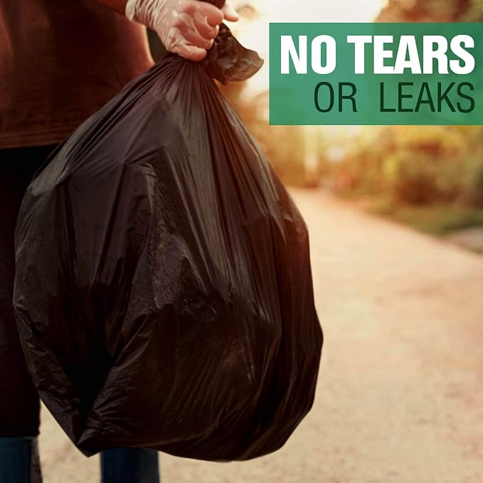 Veska 55-60 Gallon Trash Bags Heavy Duty | MegaValue Pack 150 COUNT | Large Black Garbage Bags Outdoor Trash Can Liners for Lawn, Leaf and Household Cleanup