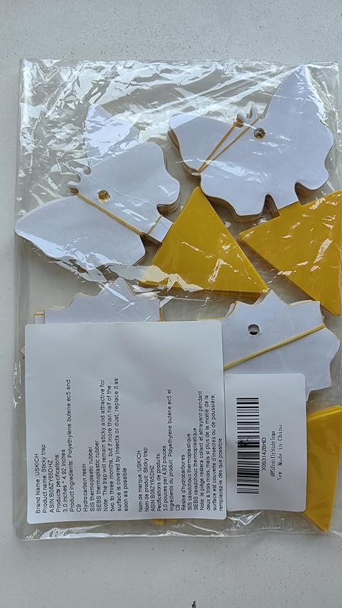 48PCS Fruit Fly Sticky Traps, Fungus Gnat Traps Insect Trap for Plants Kitchen Indoor and Outdoor(48 Lemon Yellow )