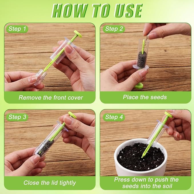 Lothee 19 Pcs Mini Seed Spreader Set Sowing Seed Dispenser with 5 Speeds Small Sowing Helper Tool for Seeds Hand Held Seedlings Dibber and Widger Set for Farm Lawn Garden Yard
