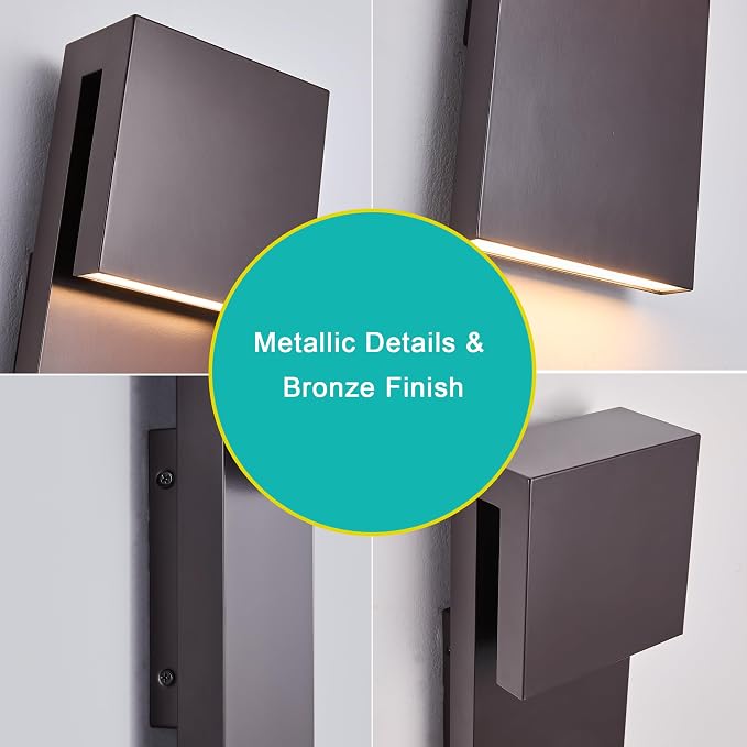 Tarentlight Outdoor Wall Lights Modern Exterior Lighting Fixtures, 3000K Integrated LED, Wall Sconce Lighting 2 Packs, Bronze Outside Wall Mount Lights for House Front Door Porch Garage Patio