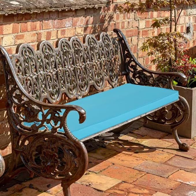 Outdoor Bench Cushions 45 x 18 Inch Thick Waterproof Porch Swing Cushions with Tie Patio Furniture Chair Cushion Bench Pad Color Fastness Backyard Seat Pads Teal
