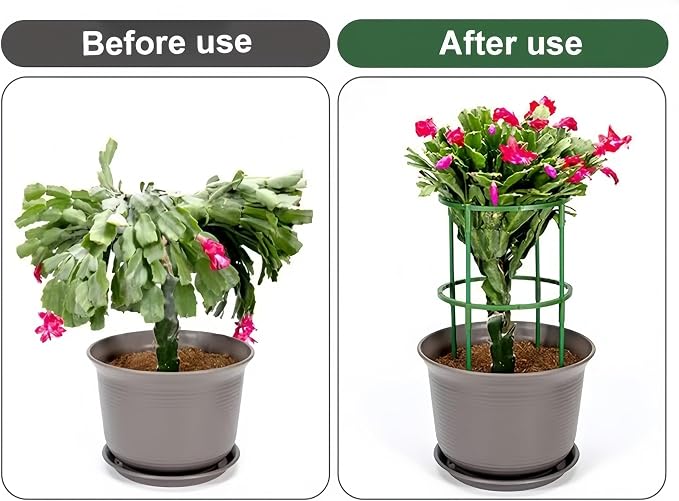 12Pcs Plant Support Plant Stake Half Round Plant Support Ring Garden Flower Support Plant Support Stakes for Tomato, Hydrangea, Indoor Plants (12PACK 14.5CMX25CM)