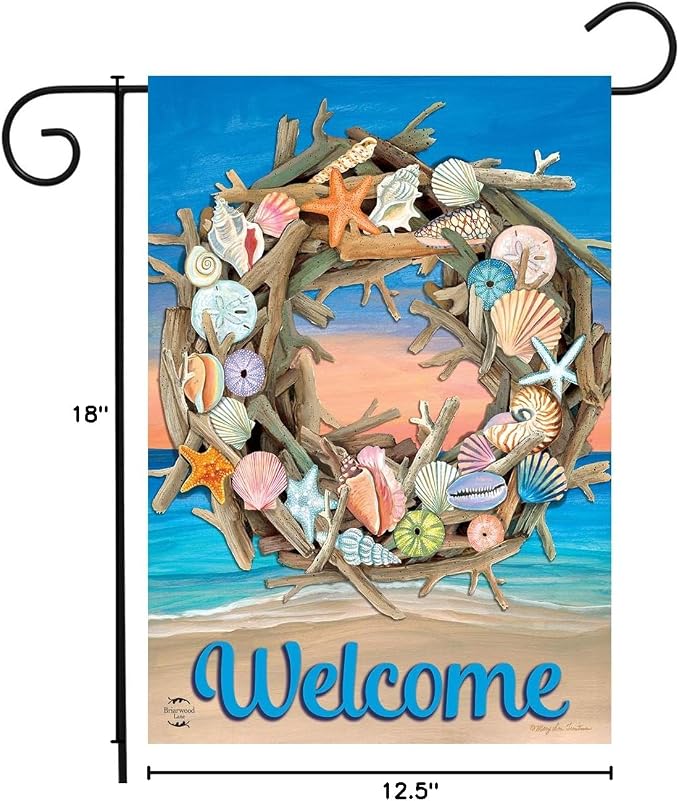 Briarwood Lane Driftwood Wreath Garden Flag